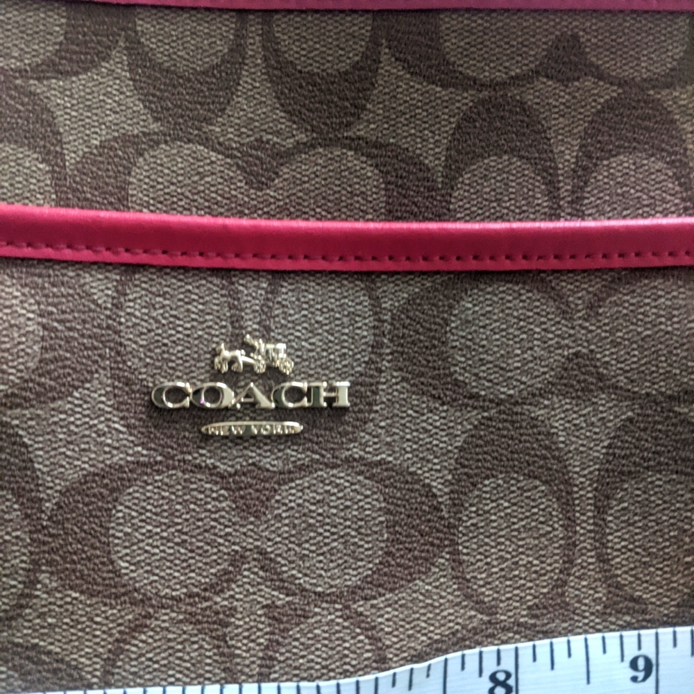 Coach Signature Zip File Crossbody Purse - Picture 2 of 13